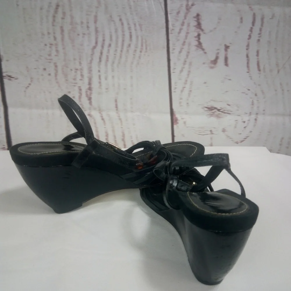 Bandolino Black Wedge Shoes Size 8.5
